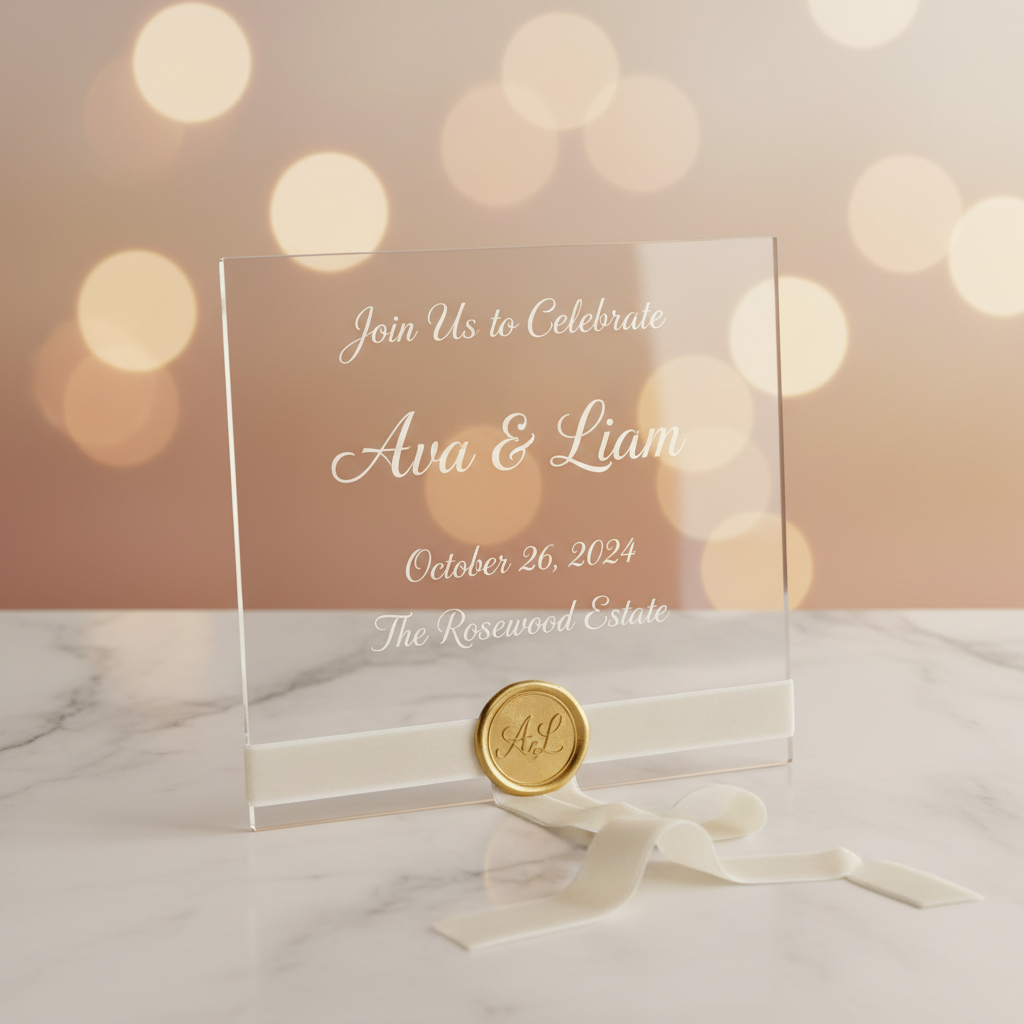 Изготовление свадебных приглашений из стекла